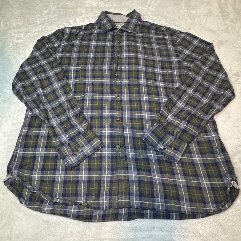 JOS A Bank 1905 Men's Size L Plaid Tailored Fit Long Sleeve Button Down Shirt
